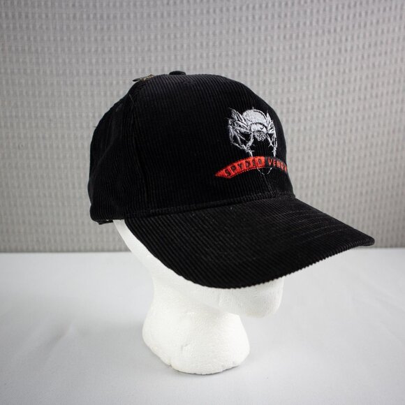 Spyder Corduroy Black Logo Strapback Hat Vintage - Picture 2 of 8